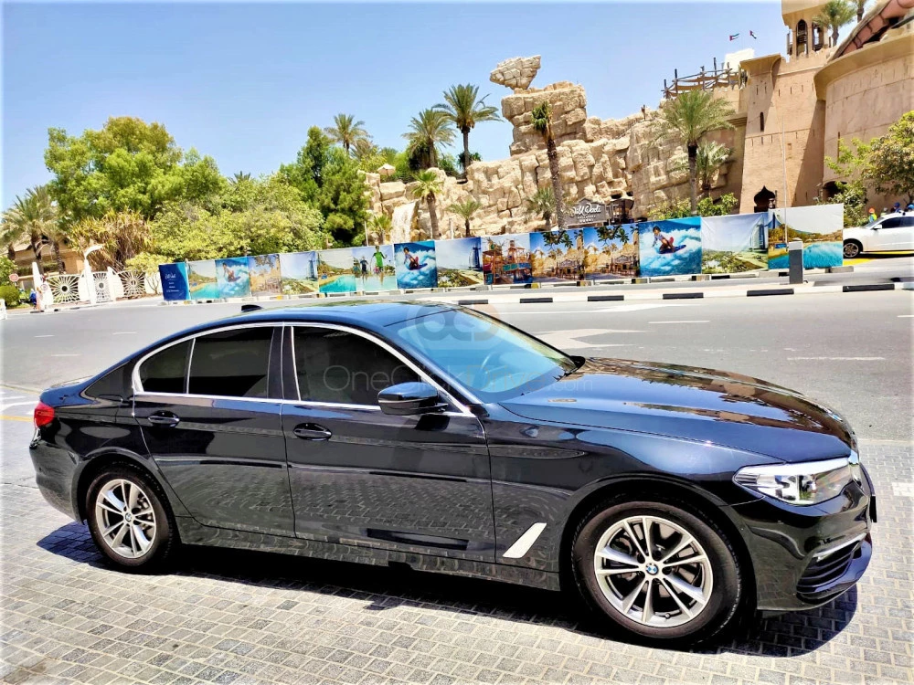 Black BMW 520i 2020 for rent in Dubai 2